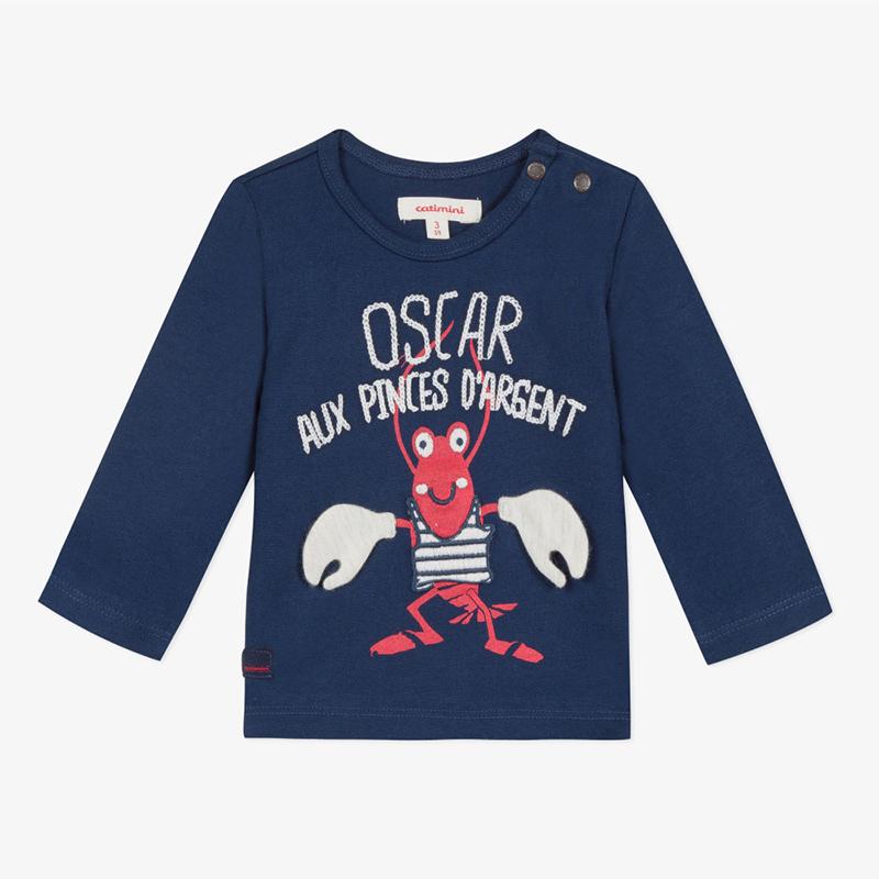 Catimini Baby Boy Navy Blue T-shirt with Marine Print
