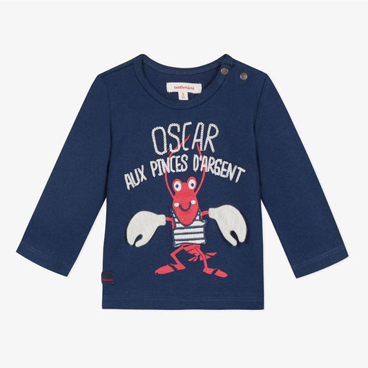 Catimini Baby Boy Navy Blue T-shirt with Marine Print