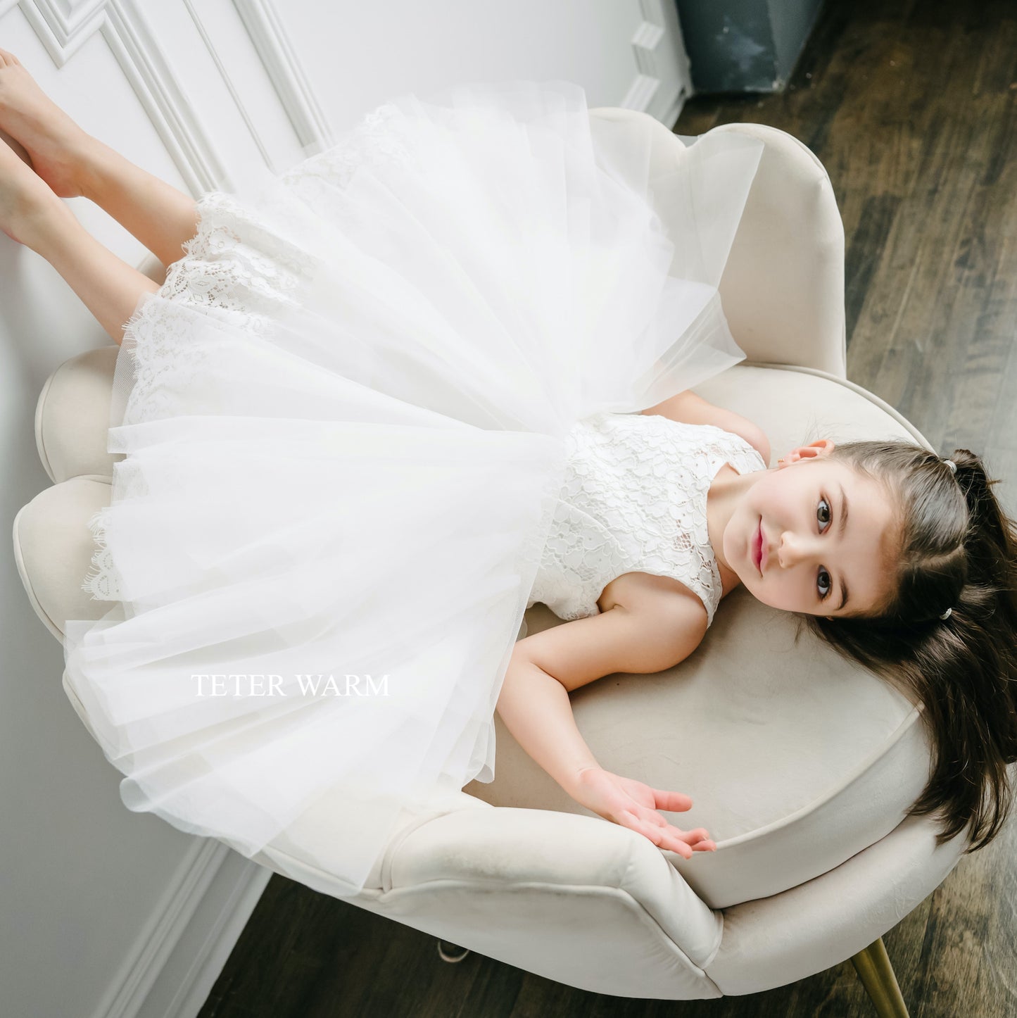 Teter Warm Lace Bodice Flower Girl Dress ( Size 2 )