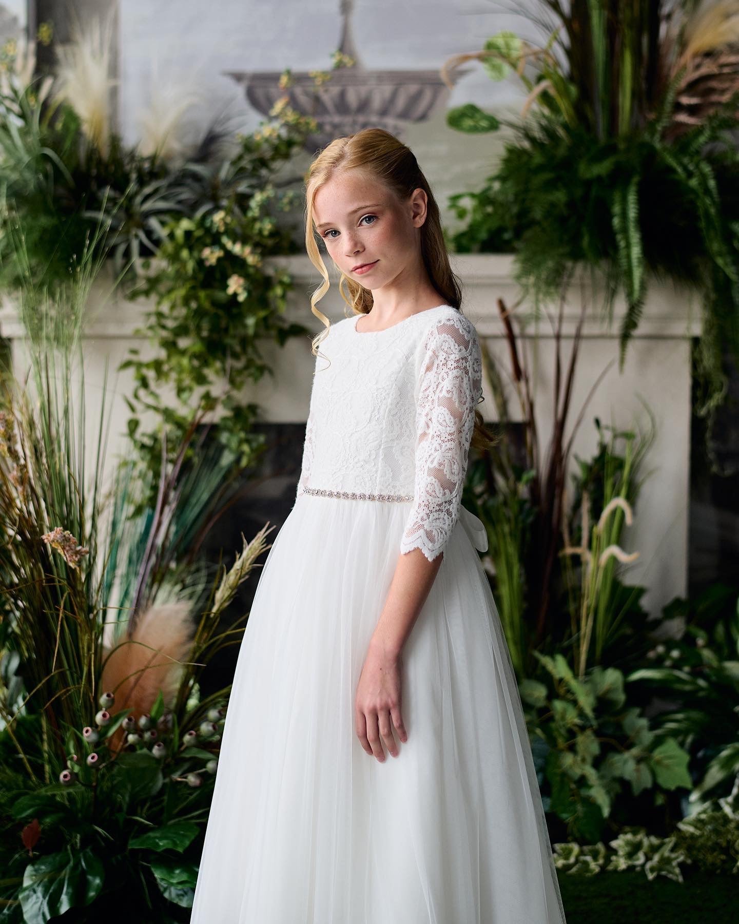 Teter Warm Half-Sleeve Embroidered Dress in Off White - Alyssa (Size 6, 7, 8, 10, 12)
