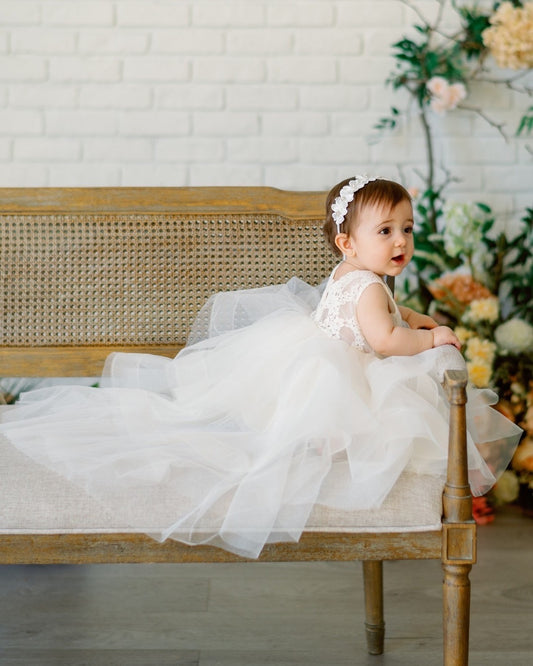 Teter Warm Lace Overlay Baptism Dress (12m)