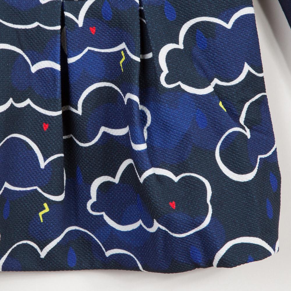 Catimini Printed pique dress with 2-in-1 T-shirt (Size 6, 8)