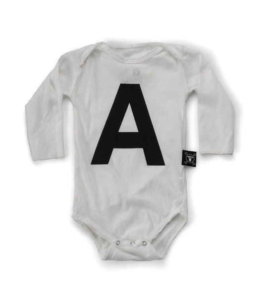 Nununu A long sleeve white bodysuit (3-6m, 6-12m)