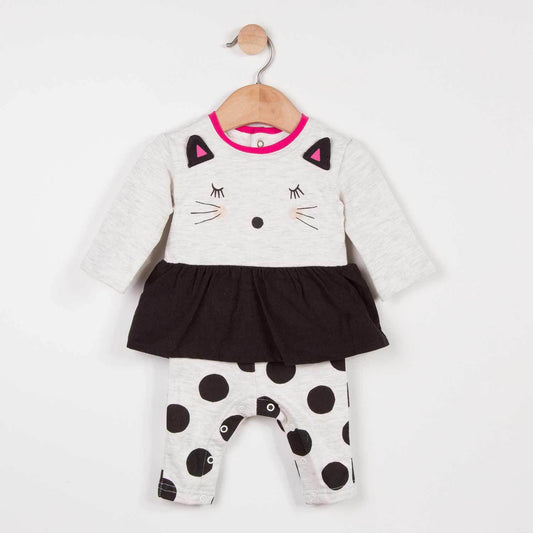 Catimini Baby Girl Cat Cotton Romper (6m, 12m, 18m)