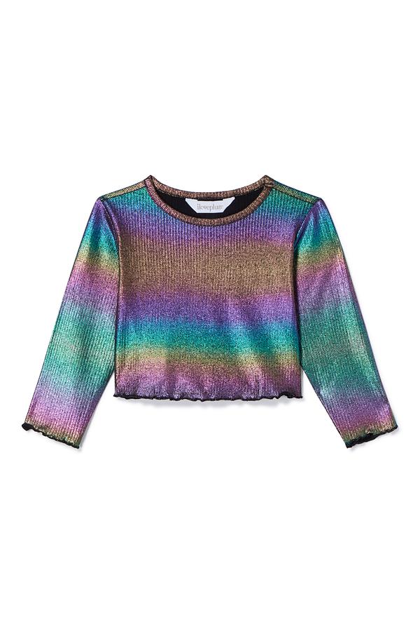 iloveplum Sutton Top in Rainbow Metalic