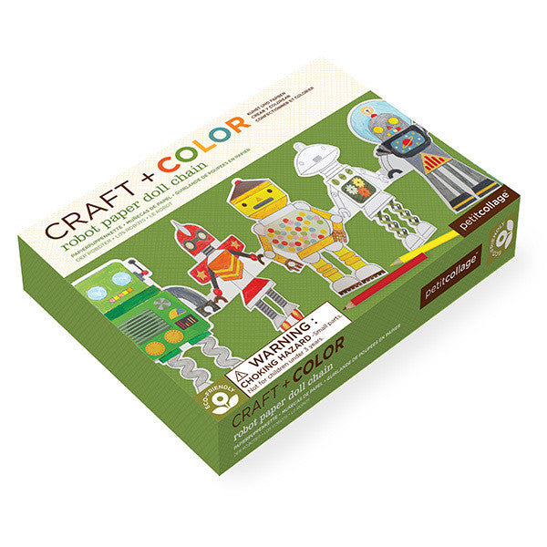 Robot Paper Doll Chain Craft & Color