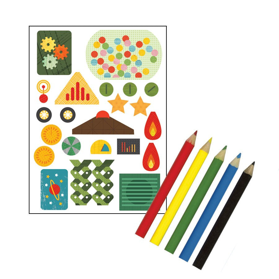 Robot Paper Doll Chain Craft & Color