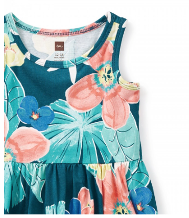 Tea Collection Coral Fern Tank Baby Dress (3-6m, 6-9m)