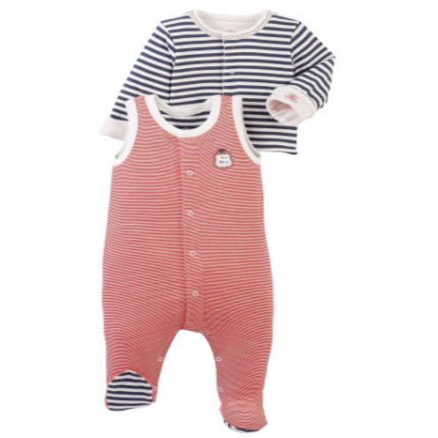 Petit Bateau Footie Striped Set with Cardigan (3m)