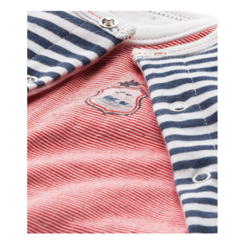 Petit Bateau Footie Striped Set with Cardigan (3m)