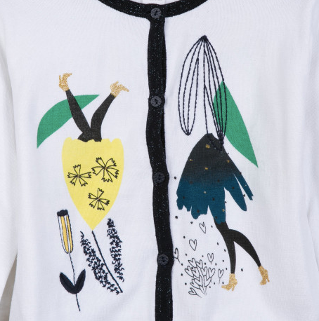 Catimini Botanical Knit Cardigan (Size 6)