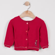 Catimini Bird Magenta Cardigan (Size 6m, 9m, 12m, 3A)