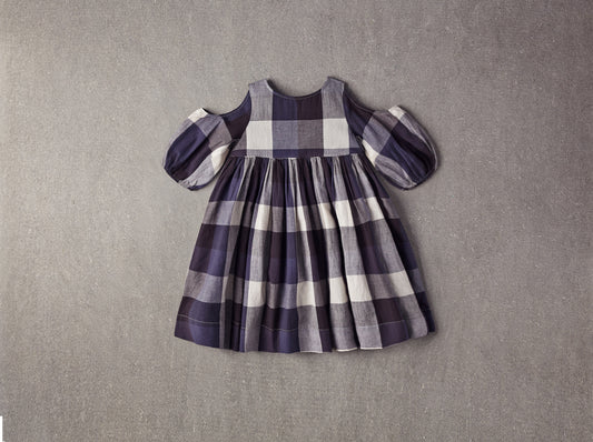 Nellystella Venessa Dress in Large Blue Plaid
