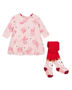 Catimini Baby Girl Panther Print Bubble Dress (Size 6m, 9m)