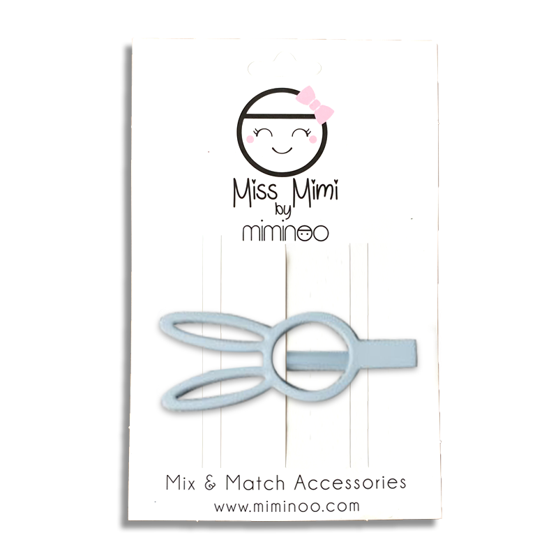 Bunny Rabbit Hair Clips - Light Grey