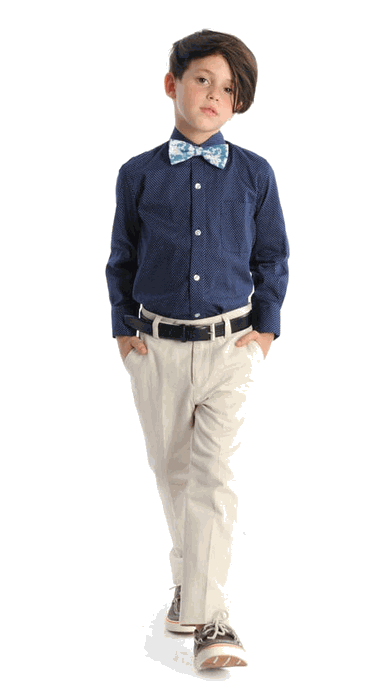 Appaman Boy's Shirt in Navy Dots (Size 2, 3, 6, 7)