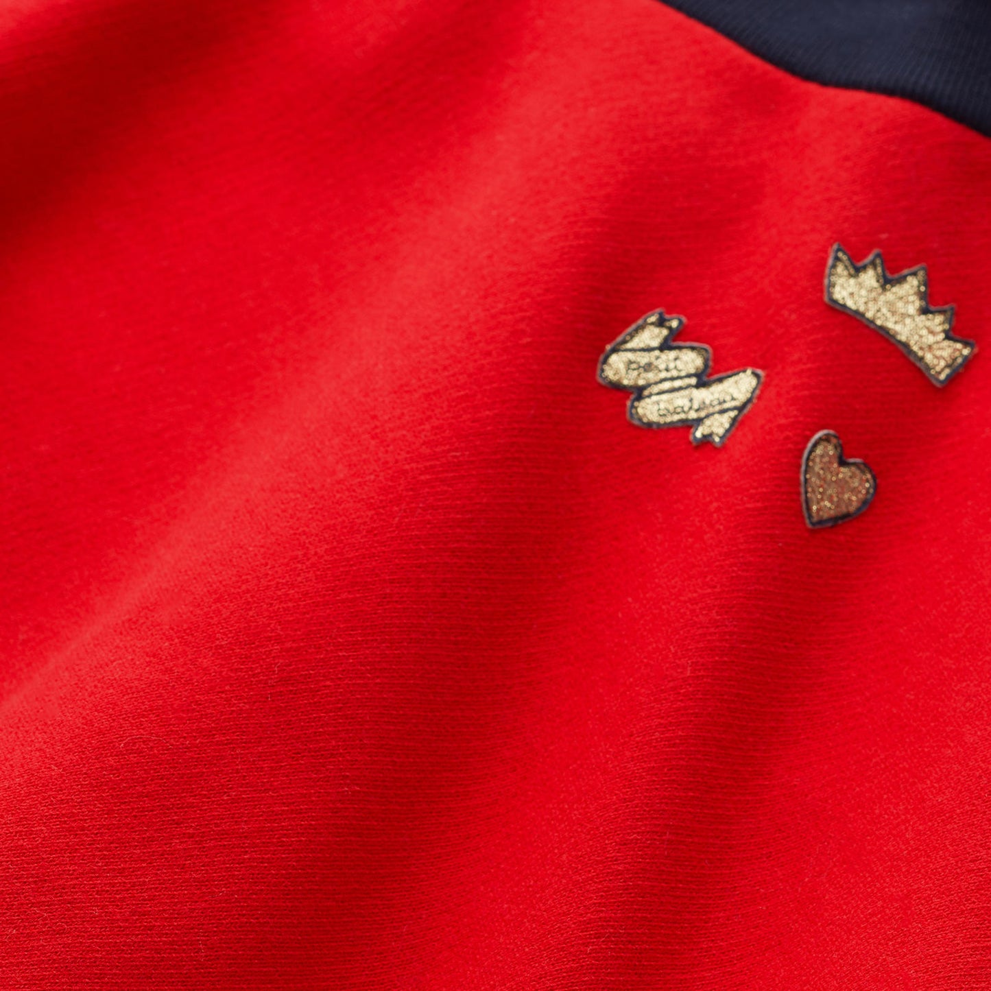 Petit Bateau Girls Fleece Red Skirt with Gold Details (4Y, 12Y)