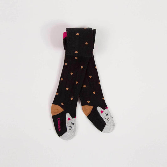 Catimini Baby Girl Kitten Print Tights (Size 9-12m, 12-18m)