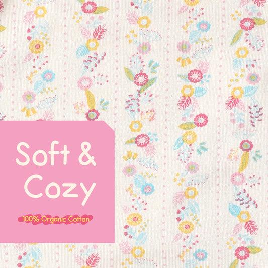 Organic 2 Pieces Slim Pajama Set - Flower