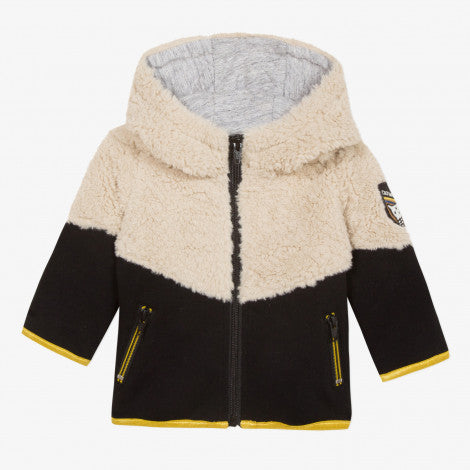 Catimini Little Boy Color Block Faux Fur Jacket (Size 6m, 12m, 3)