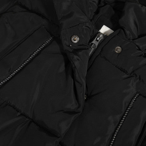 Catimini Girl's Black Satin-finish Coated Bomber Jacket (Size 4)