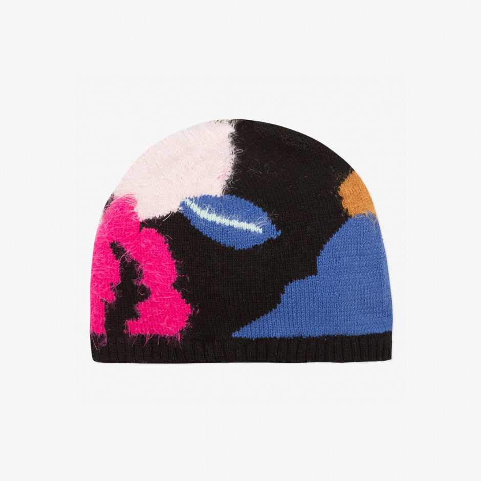 Catimini Girl's Floral Jacquard Knitted Hat (Size 4/6)