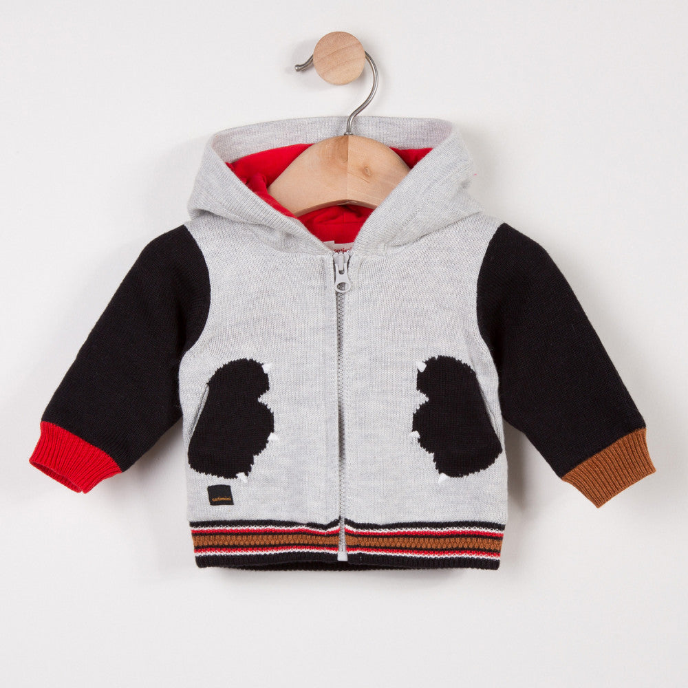 Catimini Two-tone Hooded Knit Cardigan