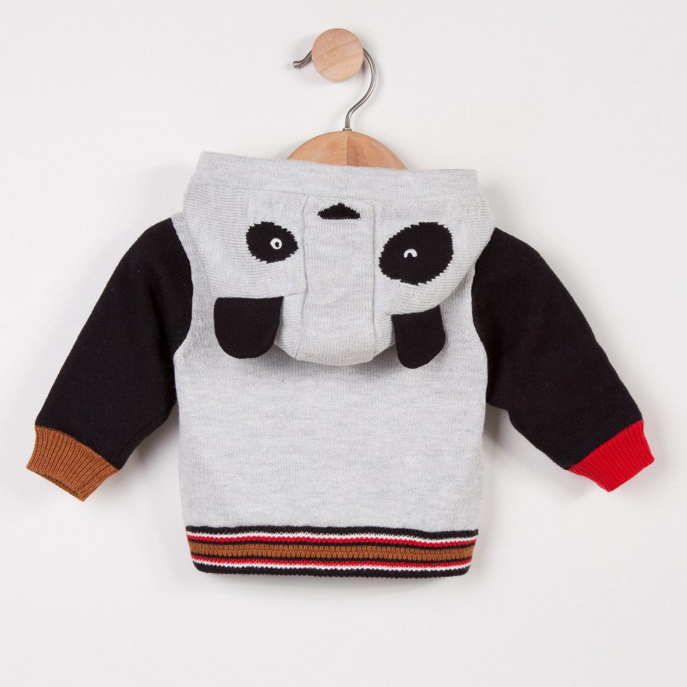 Catimini Two-tone Hooded Knit Cardigan