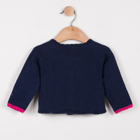 Catimini Girls Indigo Knitted Cardigan (Size 6m, 12m)