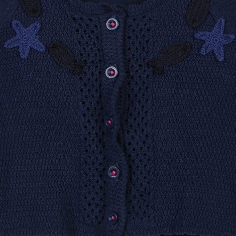 Catimini Girls Indigo Knitted Cardigan (Size 6m, 12m)