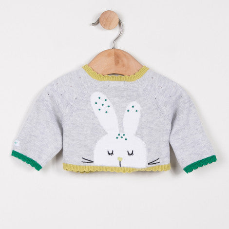Catimini Baby Girl Cardigan With Rabbit Pattern(3m, 6m, 18m)