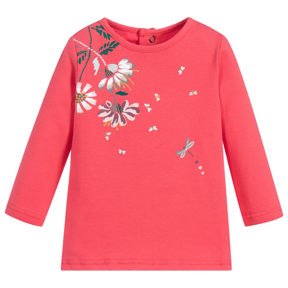 Catimini Baby Girls Pink Floral Top (Size 3)