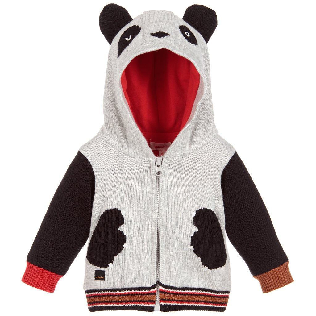 Catimini Two-tone Hooded Knit Cardigan
