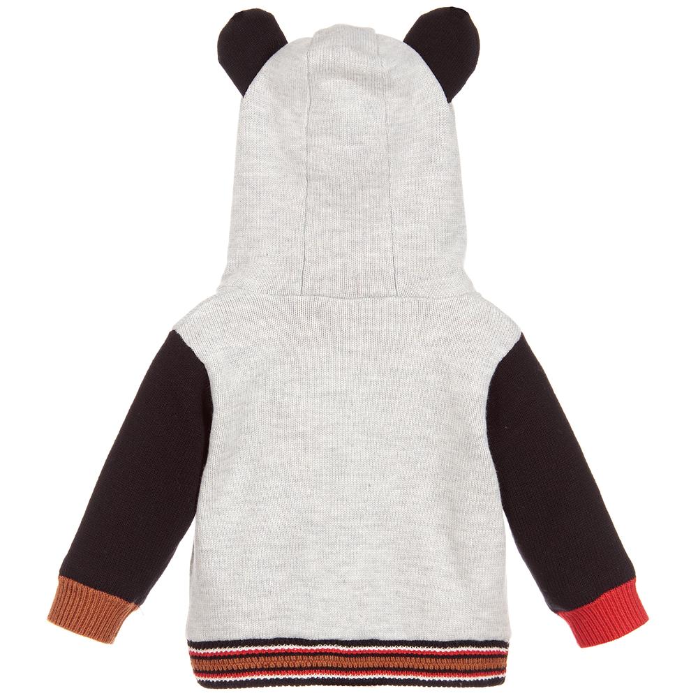 Catimini Two-tone Hooded Knit Cardigan