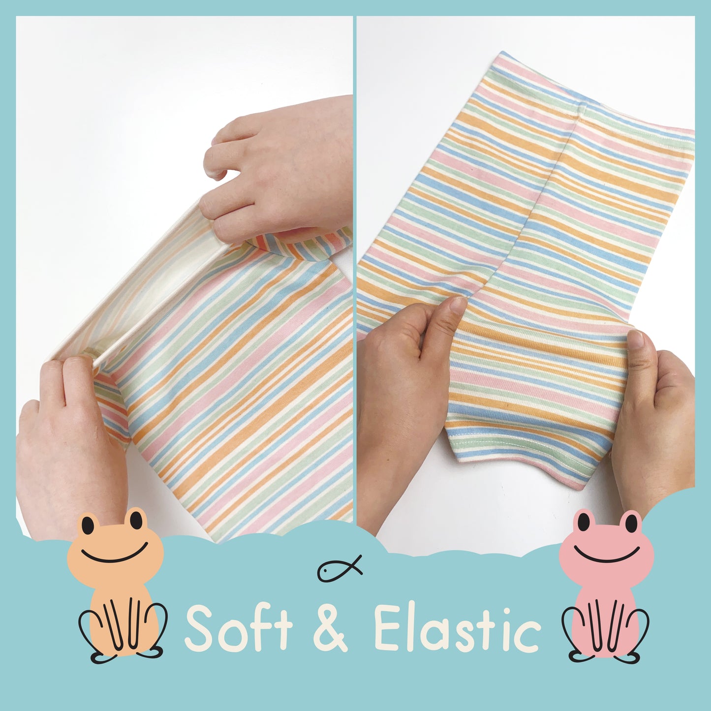 Organic Slim Pajama Shorts Set - Frog Stripe