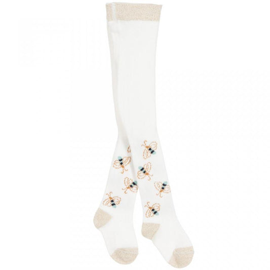 Catimini: Bohème Pattern Tights Cream (6-12m)