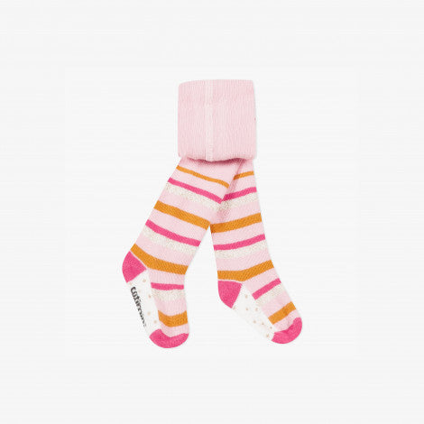 Catimini Pink Tights with Multi-colored Stripes (12-18m)