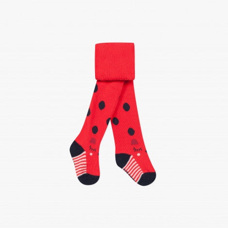 Catimini Little Girl Red Polka Dot Tights