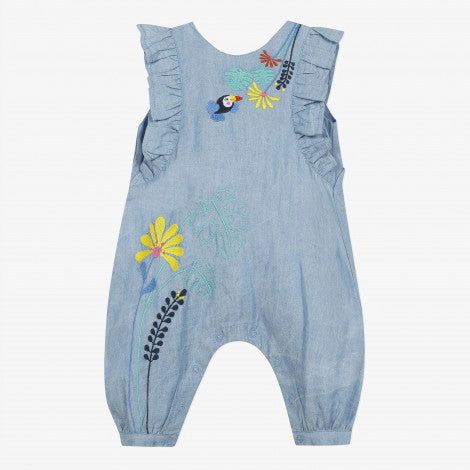 Catimini Baby Girl's Lightweight Denim Jumpsuit