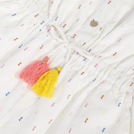 Catimini White Dotted Swiss Romper (Size 4)