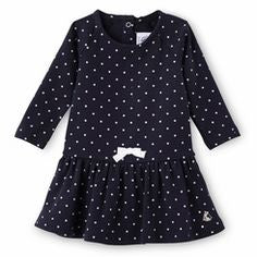Petit Bateau Baby Long Sleeve Dress in Polka Dots