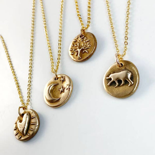 Valentine Bronze Charm Necklace