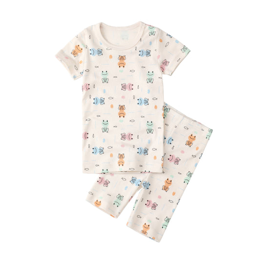 Organic Slim Pajama Shorts Set - Frog