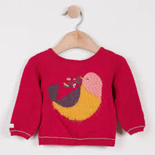 Catimini Bird Magenta Cardigan (Size 6m, 9m, 12m, 3A)