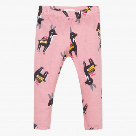 Catimini Little Girl Llama Print Leggings (6m, 9m)