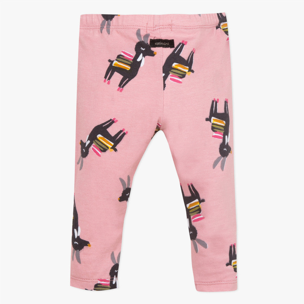 Catimini Little Girl Llama Print Leggings (6m, 9m)