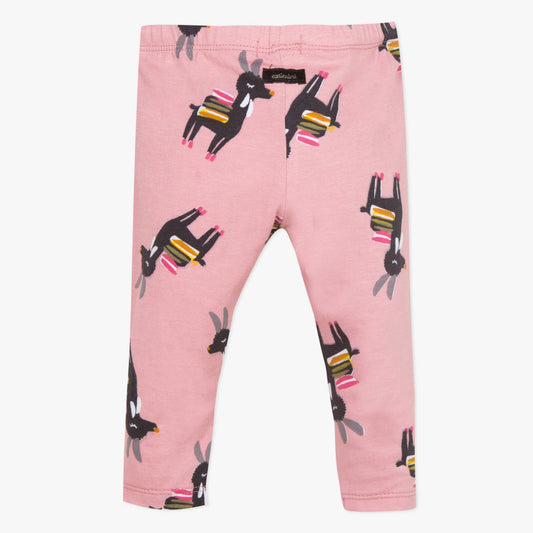 Catimini Little Girl Llama Print Leggings (6m, 9m)