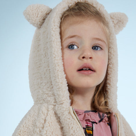 Catimini Little Girl Hooded Faux Fur Jacket with Ears (Size 2, 3, 4, 6)