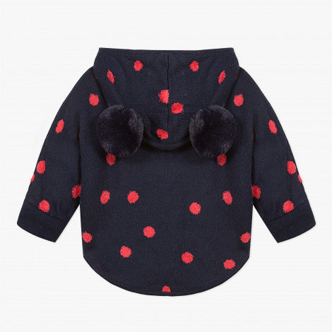 Catimini Little Girl Knitted Coat with Fur Spots (12m, 3A)