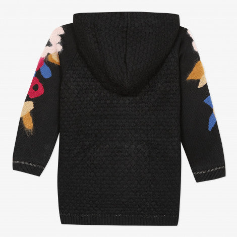 Catimini Girl's Fleece Lined Coat with Floral Jacquard Pattern (Size 4, 6)
